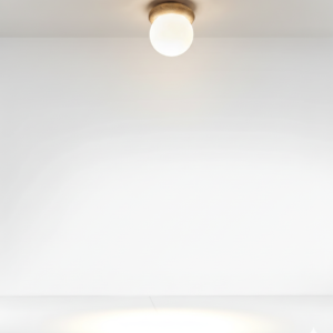 TRAVERTINO-ASTEROID – Plafonnier en travertin et verre