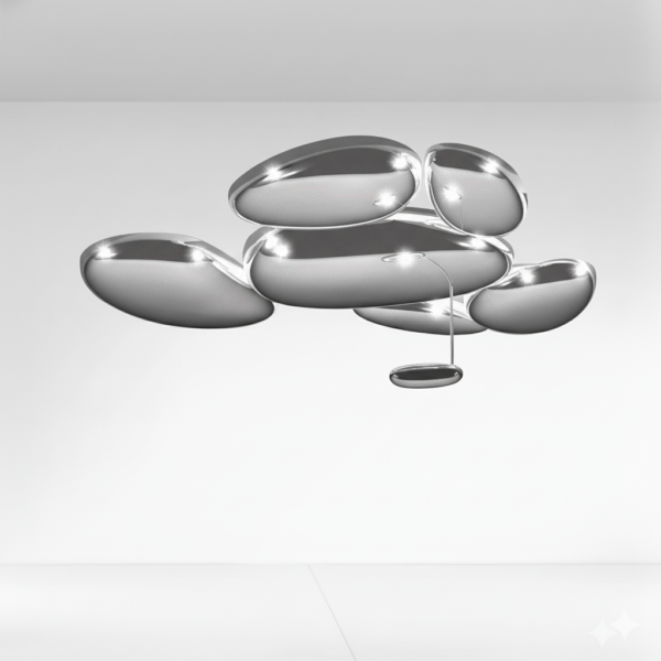 GOUTTE CHROME – Plafonnier lumineux sculptural