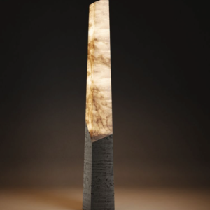 FLOOR LAMP CRYSTAL TRAVERTINO – Lampadaire décoratif en travertin et cristal