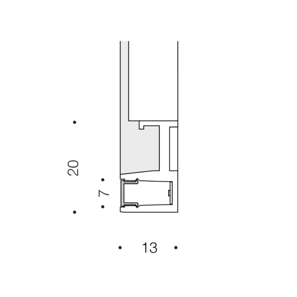 PROFLINE T4 END – Suspension linéaire LED encastrée (élément terminal)